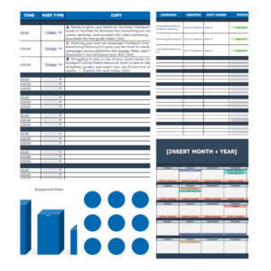 Content Calendar Planner Template – Social Media & Blog Content Organizer